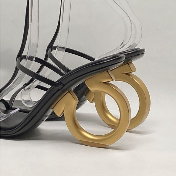 Ferragamo Aglalia Leather Gancini-Heel Sandals size 7 - Picture 11 of 15